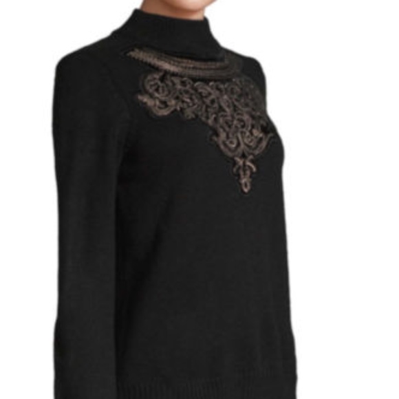 Long Sleeve Embellished Mock Neck Sweater - Picture 3 of 5